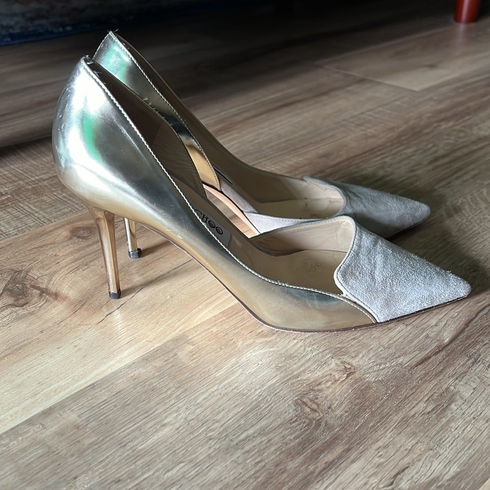 Stunning Gold & Grey Jimmy Choo Heels